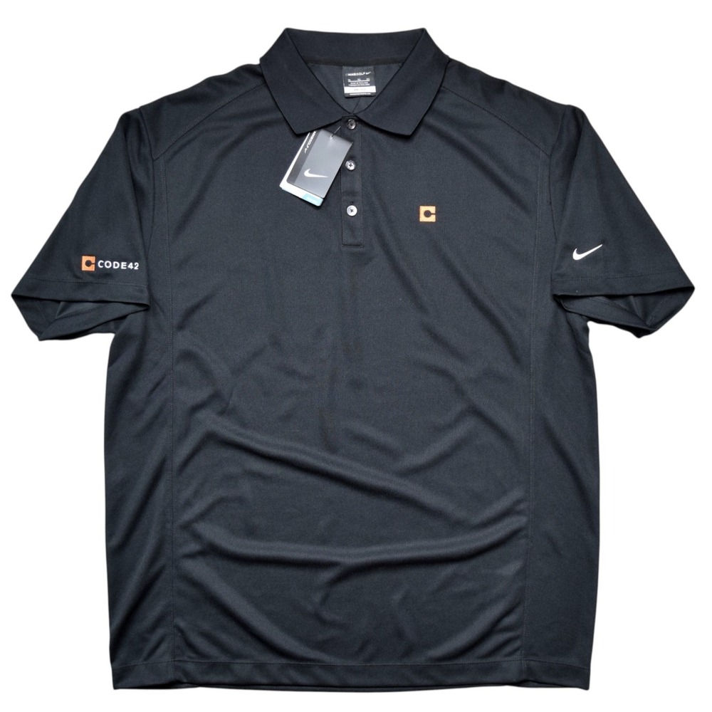 Nike Golf Polo Shirt Mens XL Black Dri-Fit Code42 Corporate Employee Tech NWT - Picture 1 of 13